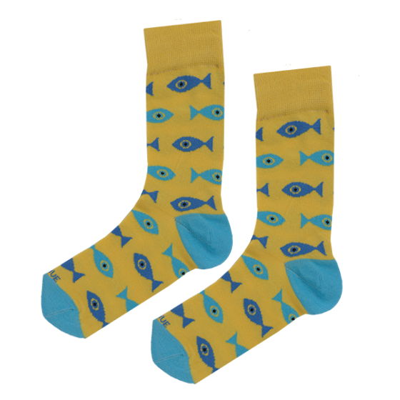 Women's Socks LOVES0077 Gellow Fish Ege
