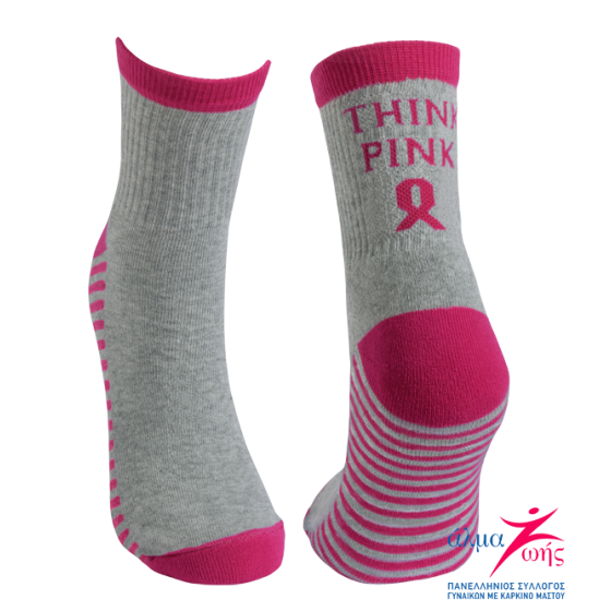 Women's Socks  LOVES0106 Think Pink Grey
