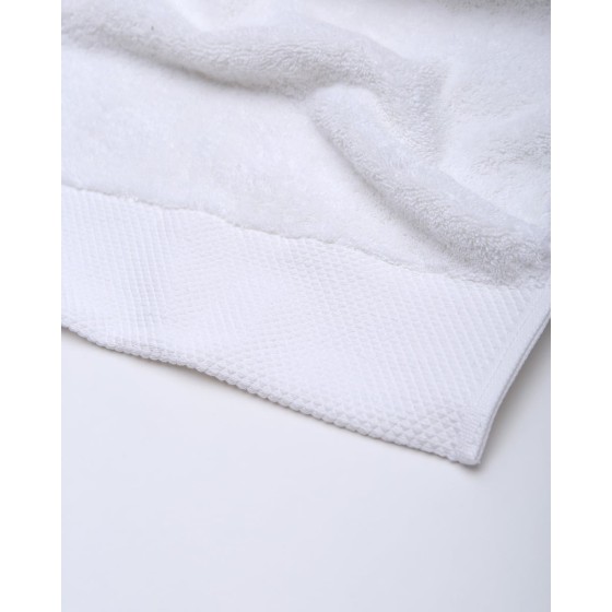Βαμβακερή Λευκή Ξενοδοχειακή Πετσέτα με Φαρδιά Πικέ Φάσα Capital 700gsm Μπάνιου | 70x140cm Άσπρο
