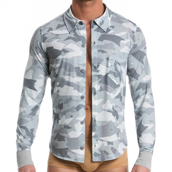 Ανδρικό πουκάμισο παραλλαγής - Γκρί 11751