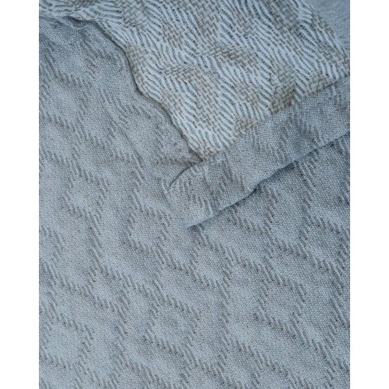 3D Ζακάρ Κουβερλί Κουβέρτα Γεωμετρικό Pattern Augerinos Μονή (170x260cm) Blue Jean