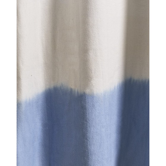 Έτοιμη Ραμμένη Κουρτίνα με Φάσα & Κρίκους Pluton 180x260cm Στενό Φύλλο (180x260cm) Εκρού Μπλε