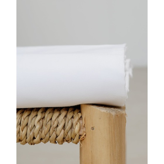 Λευκό Ξενοδοχειακό Βαμβακοσατέν Υπέρδιπλο Σεντόνι με Λάστιχο Silken 155x185+25cm Υπέρδιπλη (155x185+25cm) Άσπρο
