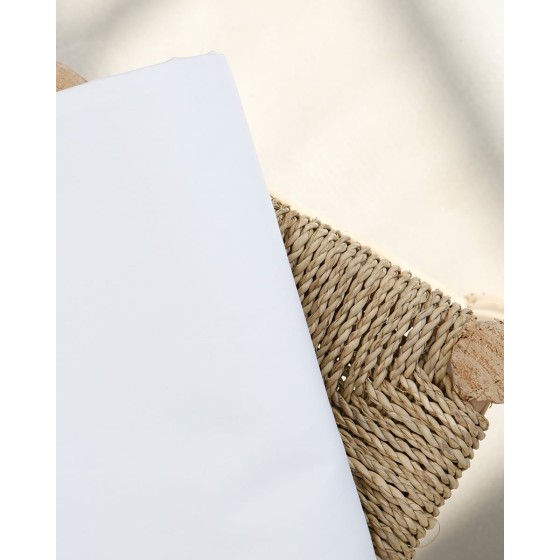 Λευκό Ξενοδοχειακό Βαμβακοσατέν Υπέρδιπλο Σεντόνι με Λάστιχο Silken 155x185+25cm Υπέρδιπλη (155x185+25cm) Άσπρο