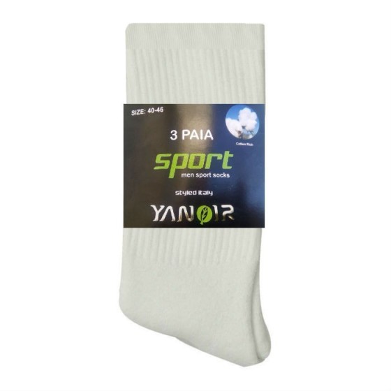 Set 3 pack - Men's sport cotton socks in white 22101-6000-1_3W