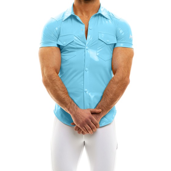 Men's shirt 08041 light blue
