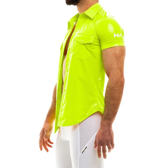 Men's shirt  08041 yellow neon