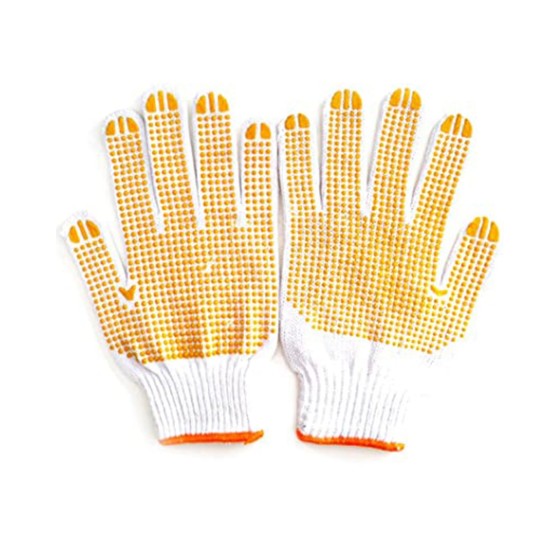 Βαμβακερά Μονόχρωμα Γάντια με Κουκίδες Σιλικόνης Industrial
