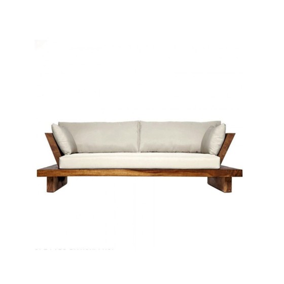 Τριθέσιος Καναπές από Μασίφ Ξύλο Suar Bonal 100x190x60/32cm