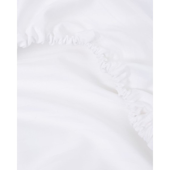 Ξενοδοχειακό Λευκό Βαμβακοσατέν Σεντόνι με Λάστιχο Redon Μονή (100x200+28cm) Άσπρο