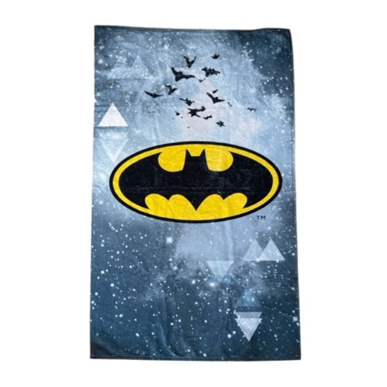 Βαμβακερή Βελουτέ Παιδική Πετσέτα Θαλάσσης Batman Logo Warner Bros 70x130cm Θαλάσσης | 70x130cm Γκρι