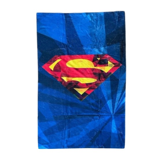 Βαμβακερή Βελουτέ Παιδική Πετσέτα Θαλάσσης Superman Logo 70x130cm Θαλάσσης | 70x130cm Μπλε