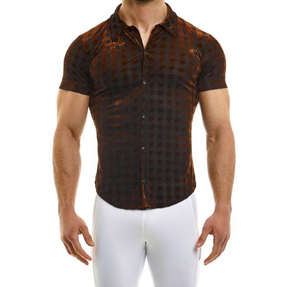 Men's shirt slim fit 06341 bronze