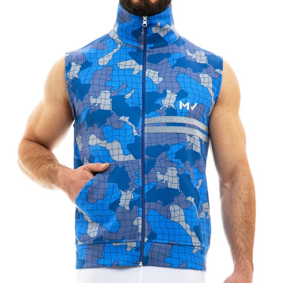 Mens sleeveless jacket camo 11031-1_blue