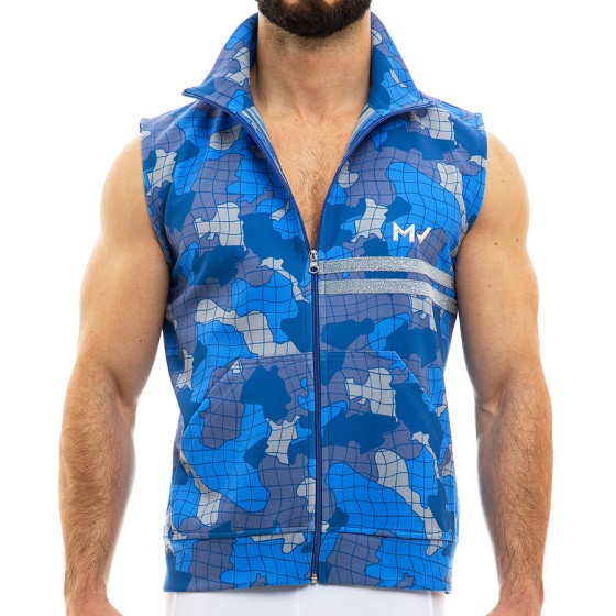 Mens sleeveless jacket camo 11031-1_blue