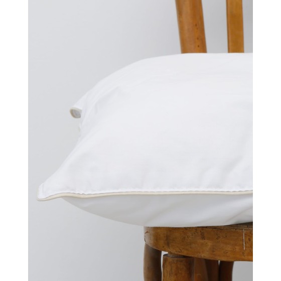 Μαλακό Μαξιλάρι με Περλίτσες Σιλικόνης και Μπεζ Ρέλι Bungalow 50x70 10cm Άσπρο