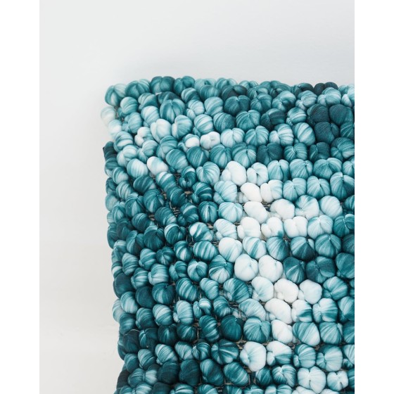 Διακοσμητική Μαξιλαροθήκη Bubble Knit Tassel 45x45cm σε 2 Αποχρώσεις 45x45cm Πετρόλ