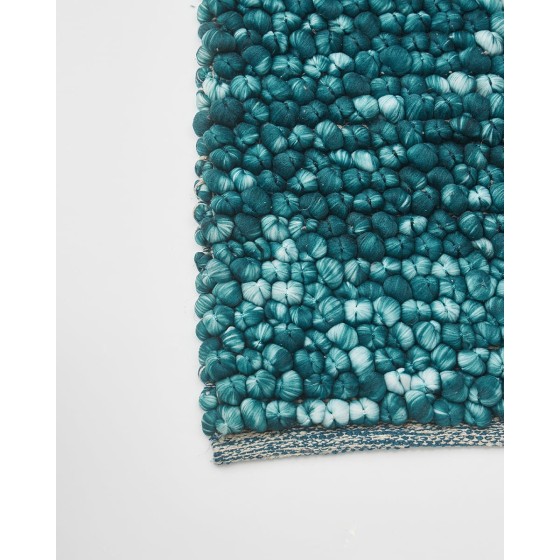 Χαλί Bubble Knit Tassel σε 2 Αποχρώσεις και 2 Διαστάσεις 60x90cm Πετρόλ