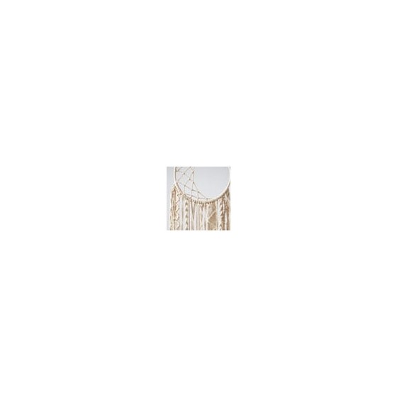 Boho Διακοσμητικό Τοίχου Macrame Ονειροπαγίδα με Κρόσσια Hazel 30x60cm Natural