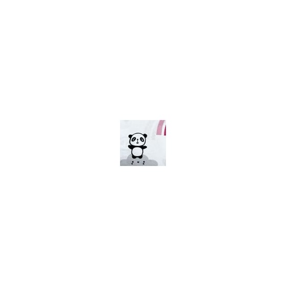 Βαμβακερό Σετ 2 Τεμαχίων Βρεφικά Σεντόνια Λίκνου Sweet Panda 80x100cm Λίκνου (80x100cm) Ροζ
