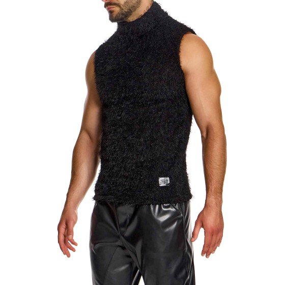 Fringes men's sleeveless top 22331 black