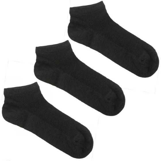 Ανδρικές κοντές βαμβακερές κάλτσες μαύρες 3 ζεύγη XASB3 FashionGR
