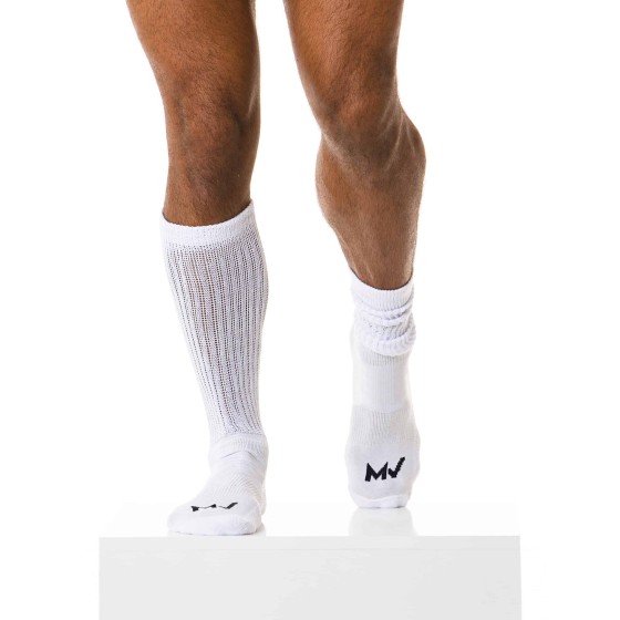 Men's long socks black XS1814 white