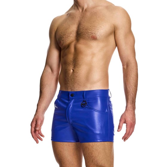 Leather 5P Shorts 20565 blue
