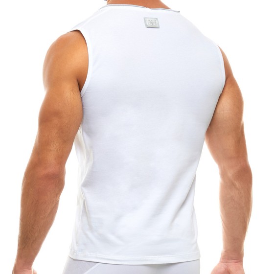 Men's sleeveless zipper 02932 white