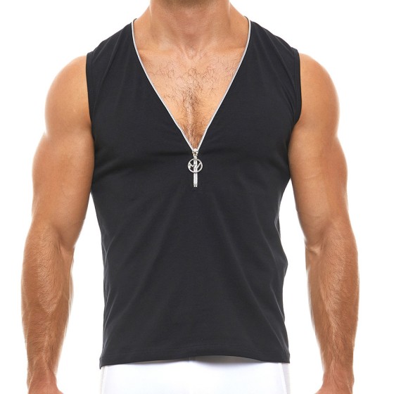 Men's sleeveless zipper 02932 black