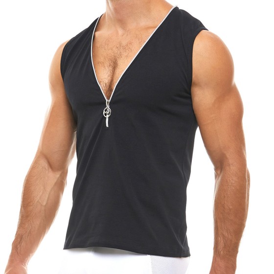 Men's sleeveless zipper 02932 black