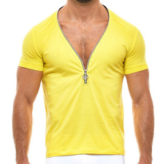 Men's t-shirt zipper 02942 yellow