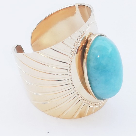 Γυναικείο δακτυλίδι με γαλάζια τυχερή πέτρα 32021a.C