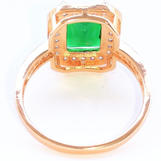 Γυναικείο δακτυλίδι με πράσινη πέτρα & στρας 32021d.C