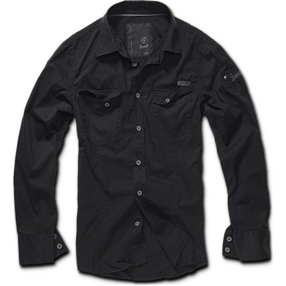 Ανδρικό πουκάμισο & Slimfit shirt black TTF 40052