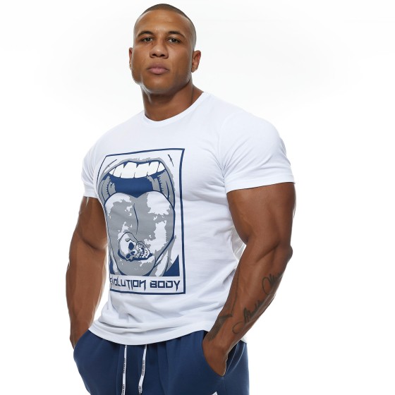 T-shirt Evolution Body Λευκό 2461WHITE-BLU