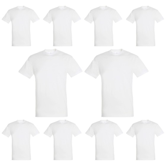 Λευκές ανδρικές φανέλες Τ-Shirt 10 τεμάχια X10WHT