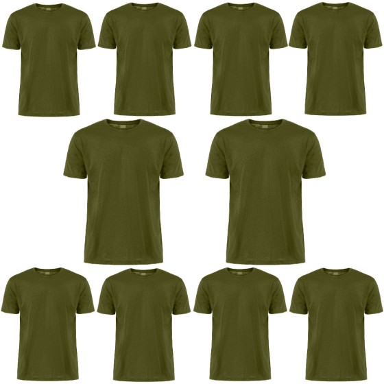 Λαδί ανδρικές φανέλες Τ-Shirt 10 τεμάχια X10L