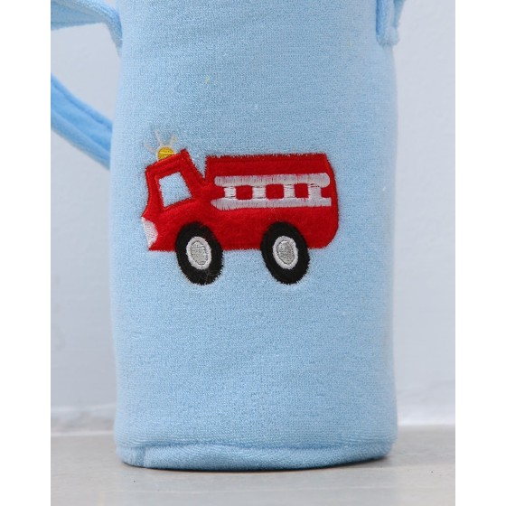 Πετσετέ θήκη μπιμπερό Fire Extinguisher με κέντημα πυροσβεστικό όχημα One Size Σιέλ