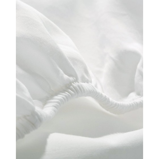 Σεντόνι με λάστιχο Bungalow Μονή (100x200+28cm) Άσπρο
