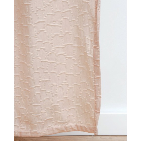 Μονόχρωμη Κουρτίνα Μικρές Κυψέλες Kaitlyn Στενό Φύλλο (170x290cm) Σομόν