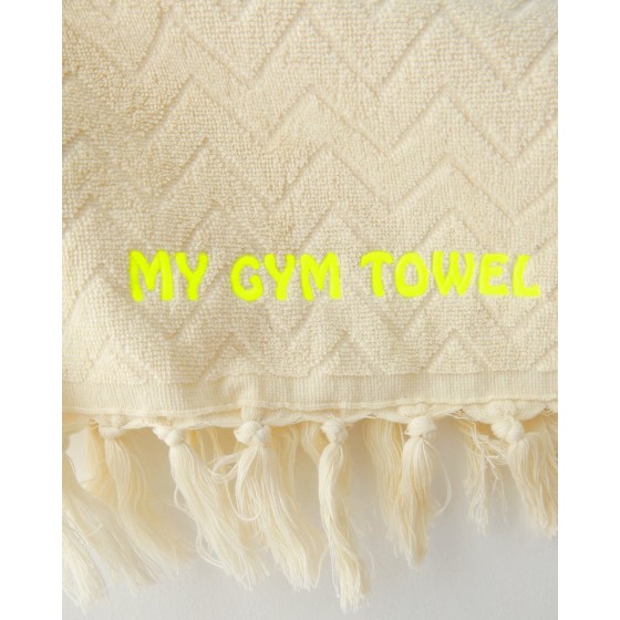Βαμβακερή Πετσέτα με Κέντημα My Gym Towel Χειρός | 30x50cm Εκρού