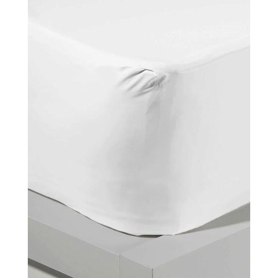 Σεντόνι με λάστιχο Bungalow Ημίδιπλη (120x200+35cm) Άσπρο