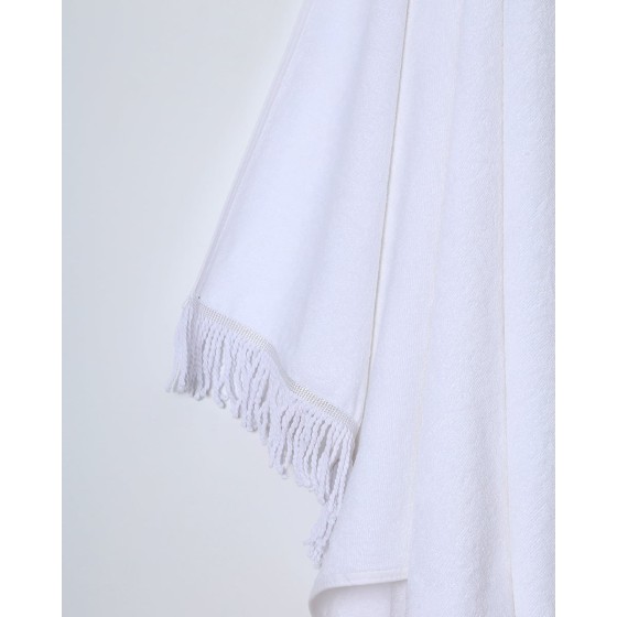 Πετσέτα με Κρόσσια Caipirinha 90x150cm Μπάνιου | 90x150cm Άσπρο